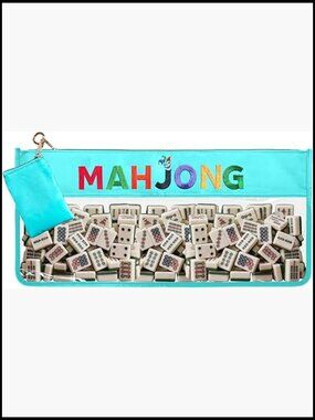 Clear Waterproof Mahjong Tile Bag with Bonus Accessory Pouch for Travel